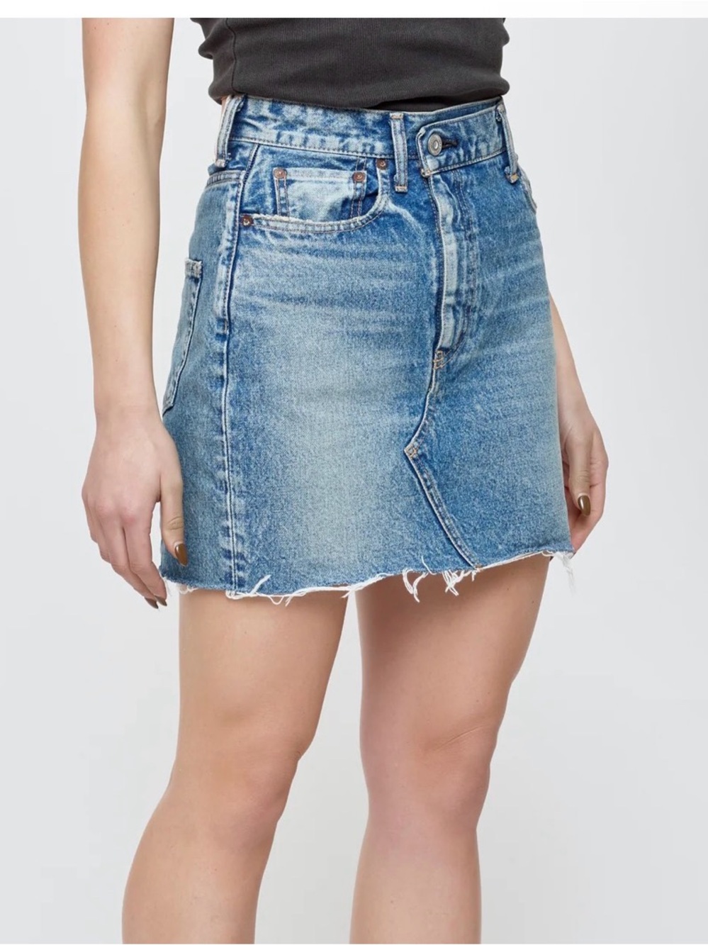 Moussy Size 24 NWT Denim Mini Wellington Asymmetry Skirt